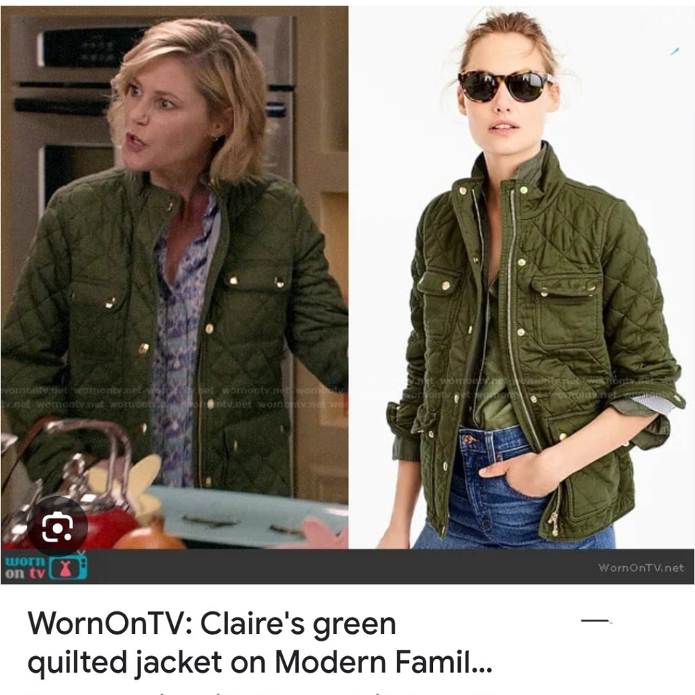J Crew Green Quilted Downtown Field Jacket XXL